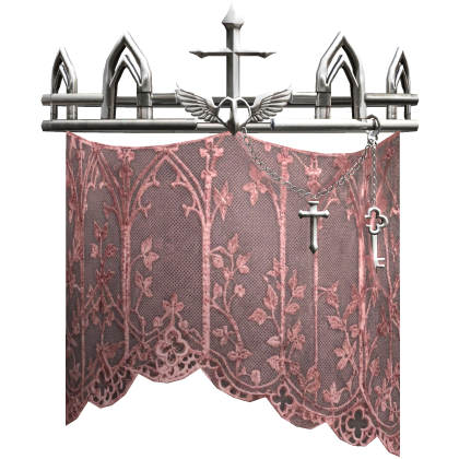 Pink Goth Veil Crown