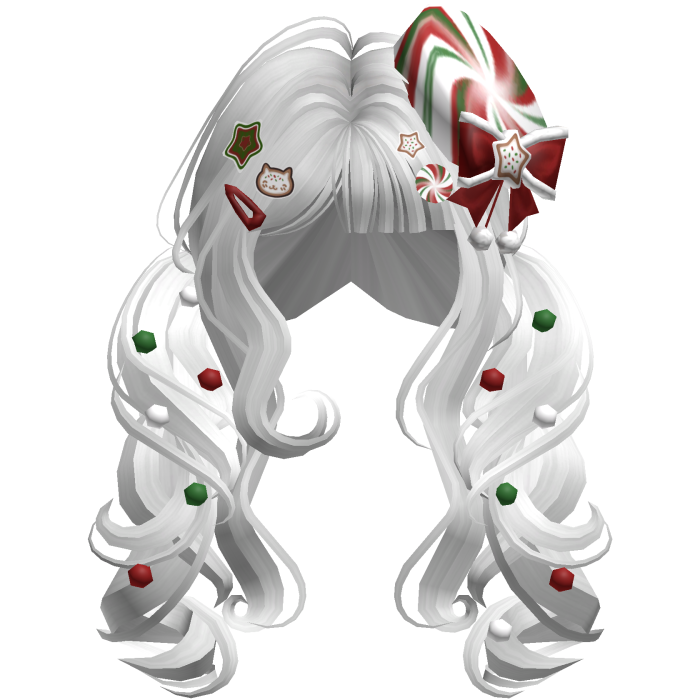 ♡ Christmas Peppermint Pigtails (White)