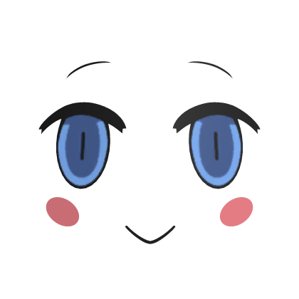 Smiling Chibi 3D Face Blue Roblox item