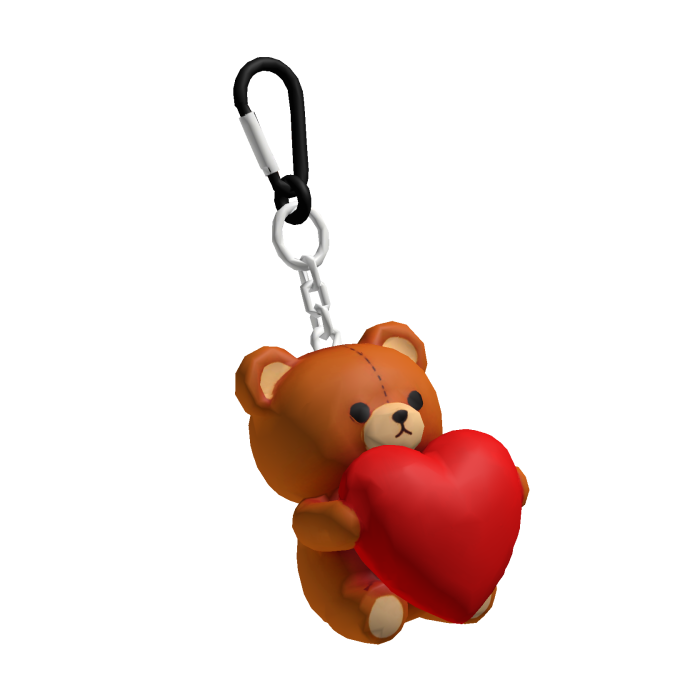 Teddy Bear Heart Keychain