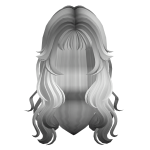 Long grunge wavy hair in White to Grey