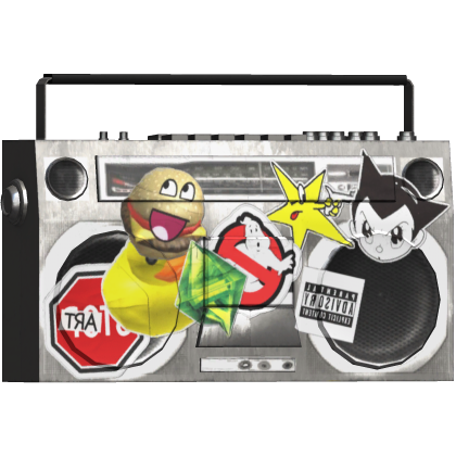 y2k stickerbomb boombox shoulder (R)