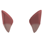 Flffy Strawberry Pink Bat Ears Accessory