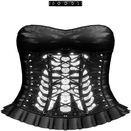 (GLOWING) Emo Rhinestone Skeleton Dress in Black