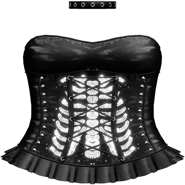 (GLOWING) Emo Rhinestone Skeleton Dress in Black