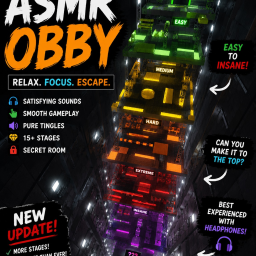 ASMR easy  to hard obby!!!