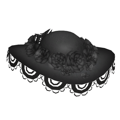 Victorian Rose Hat - Black