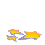 3 Yellow Stars with a Red and Blue Outline