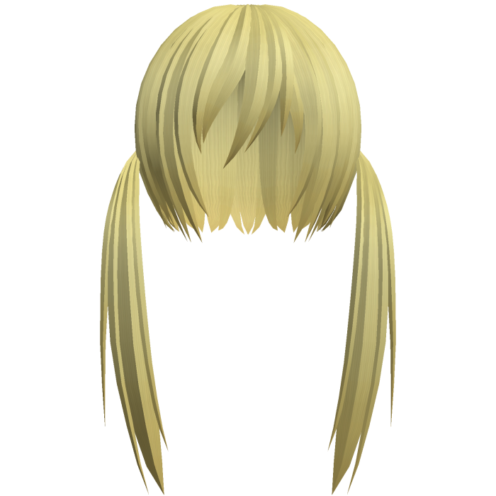 blonde razor cut low pigtails
