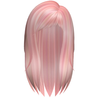 Hair Pink Girl with Bangs Side Part Rose Red cia Roblox item