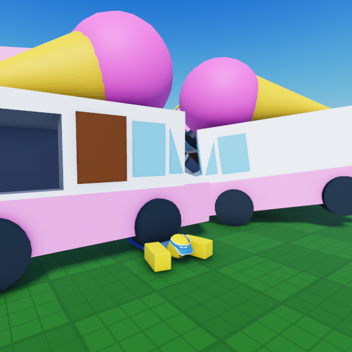 Roblox but ice cream trucks fall from the sky