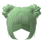 Green Cute Loose High Kawaii Buns