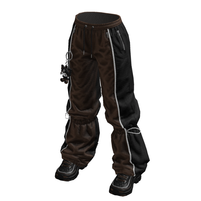 Black & Brown Baggy Pants w/ Shoes