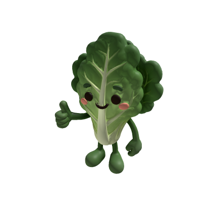 Green Kale Cabbage Character