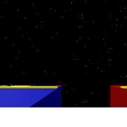 blue  and red race runner