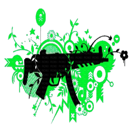 frutiger metro green flowers circle graffiti gun Roblox decal