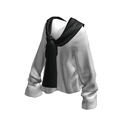 cute cozy tie knit sweater (white & black)