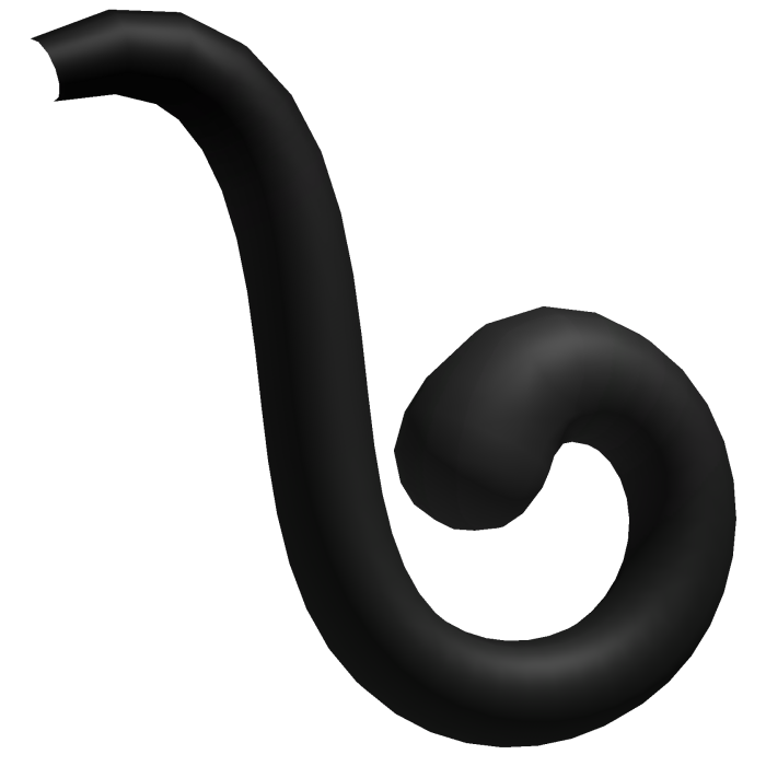 ♡ gloomy curly black bat kitty tail