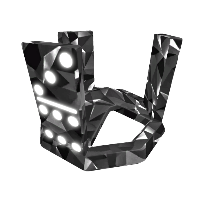 Glowing Emissive Black Sparkle Time Domino Crown