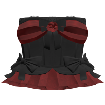 🎀 Coquette Ruffle Bow Corset Dress Royal Red