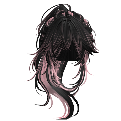 Wolfcut Anime Layered Ponytail Black&Pink
