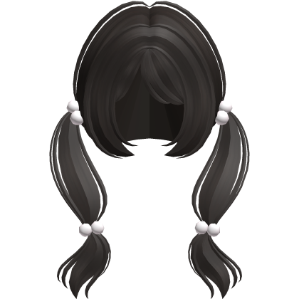 adorable dark brown coquette pigtails Roblox item