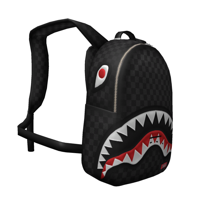 black sprayed backpack
