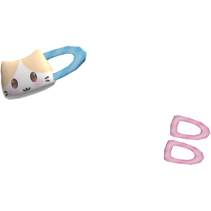 ♡ kawaii pink and blue striped kitty cat haircli