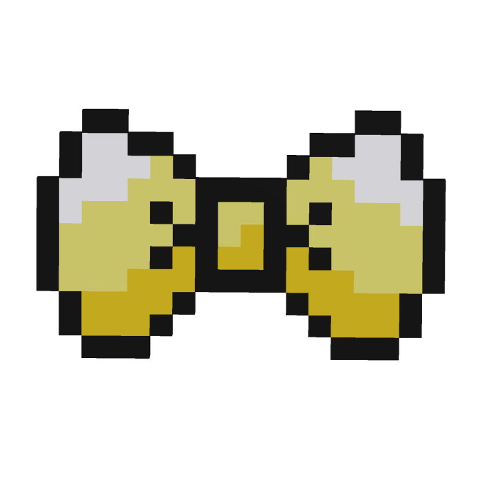 Yellow Pixel Bow tie Hair Clip
