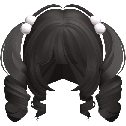 ♡ : cute short curly doll pigtails in dark brown Roblox item