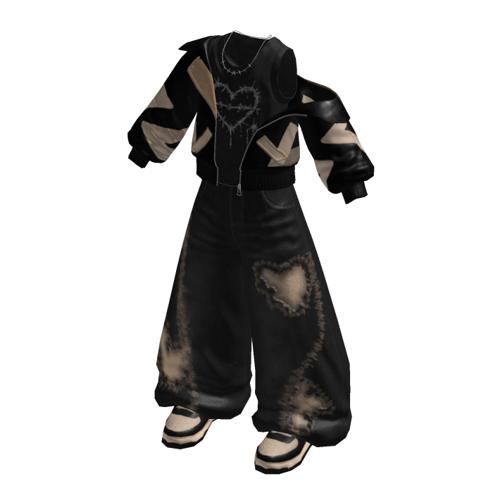 Grunge Street Baggy Pants (Cream)