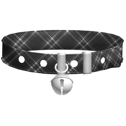 ♡ : plaid choker with bell in black