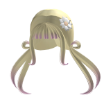 Pastel cream hair with cute twirls & floral charm