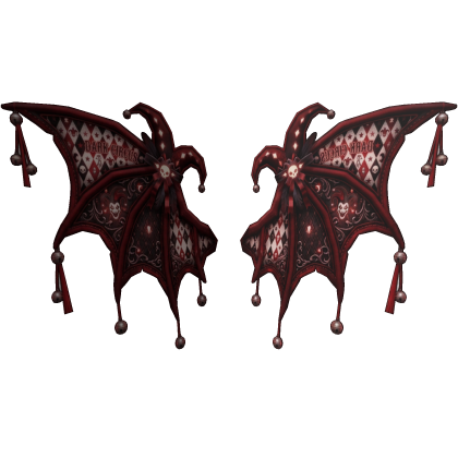 DARK RED JESTER CARNIVAL WINGS [Y2K / GOTH / VAMPI