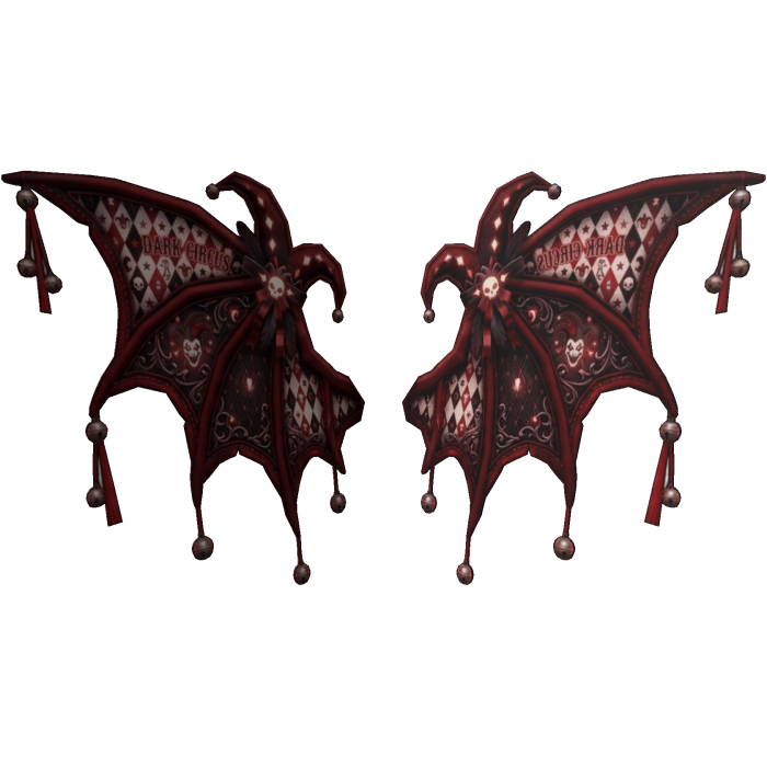 DARK RED JESTER CARNIVAL WINGS [Y2K / GOTH / VAMPI