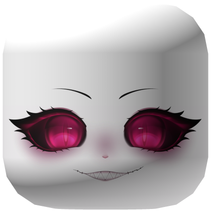 Halloween Evil Pink Cat Jester Face