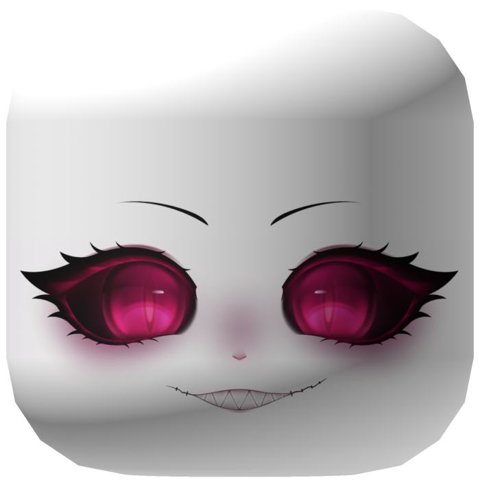 Halloween Evil Pink Cat Jester Face