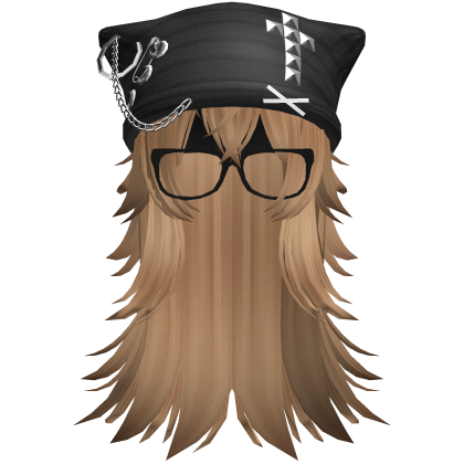 Emo Moe Orange Long Wispy Hair /w Beanie