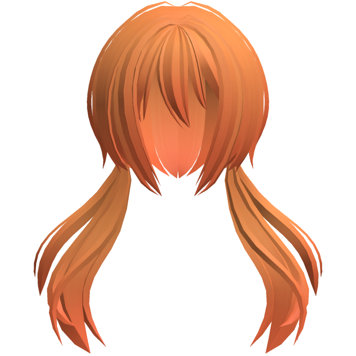 moe jellyfish anime flowy ponytails orange