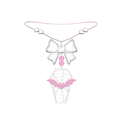 Cutecore Coffin Bat Necklace Pastel Goth (White) thumbnail