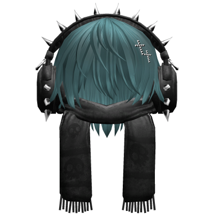 Boy Hair&Emo Headphones&Scarf Teal V2
