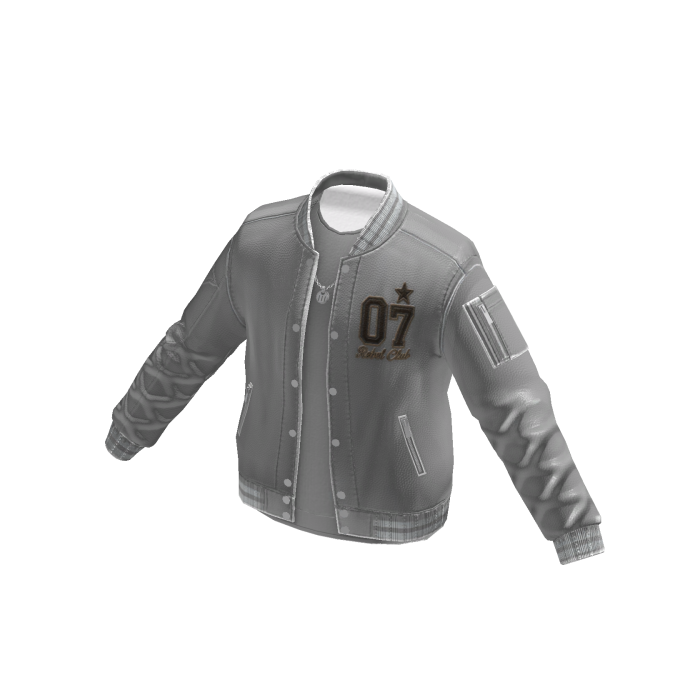 Varsity Letterman Jacket w/ Patch (Grey)