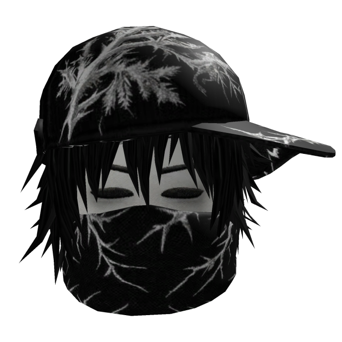 Vkei Dashie Black Hair Designed Side Cap Mask Emo