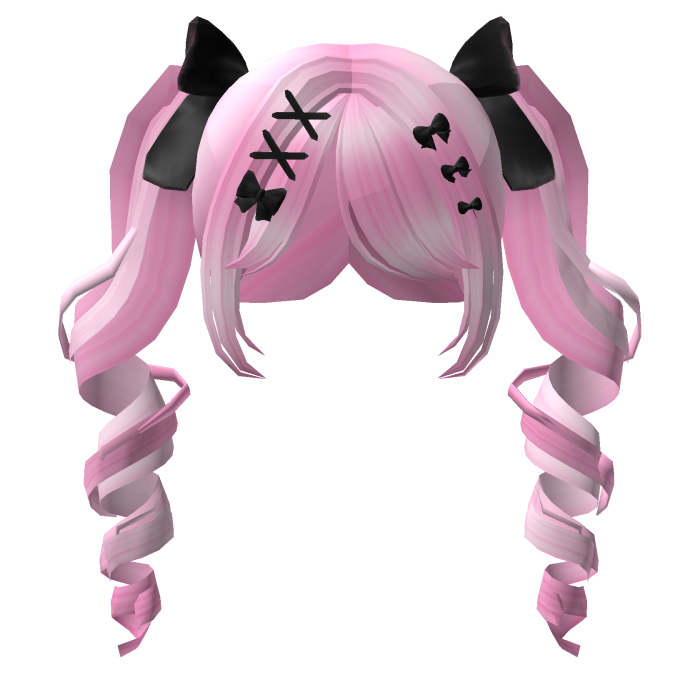 Jirai Kei Twirls Pigtails Hair - Pink Black