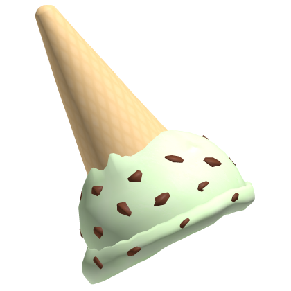 ୨୧ : sweet melted ice cream hat ♡ mint chocolate Roblox item