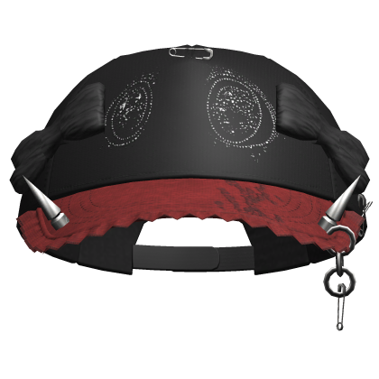 Grunge Anime Eyes Cap (Black&Red)
