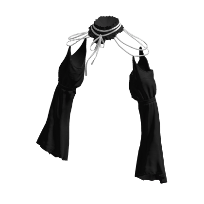 Black Cute Ribbon Ruffle Arm Sleeves w/ Choker 🫐