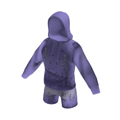 Skeletons Lilac Pastel Hoodie thumbnail