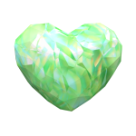 Green Crystal Floating Heart
