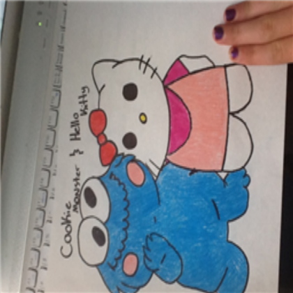 Hello Kitty And Cookie Monster!!! :D Roblox decal